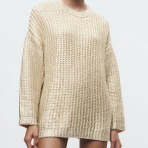 Zara gold white sweater